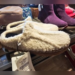 NWT LL Bean Sherpa Slippers Size 8